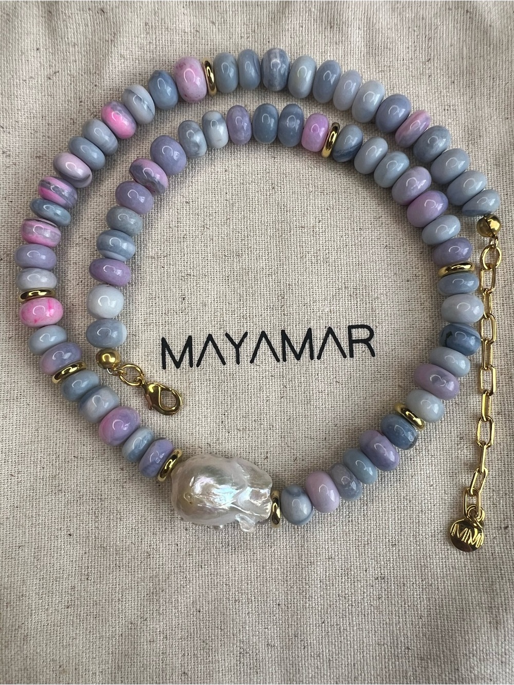 Mayamar NEW Purple Opal Beaded Baroque Pearl Necklace NWOT